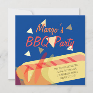 Invitación Fiesta de Cumpleaños BBQ Parrillada de Hotdog