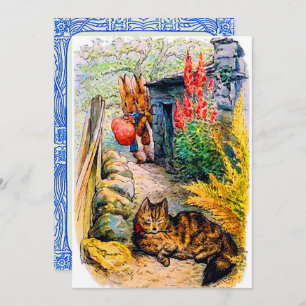 Invitación Fiesta de cumpleaños Beatrix Potter Bunnies viendo