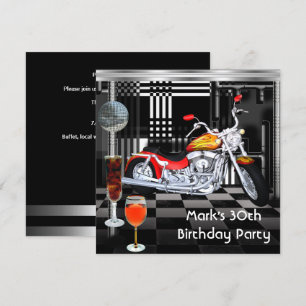 Invitación Fiesta de Cumpleaños Bicicleta de Hombre 30 Cumple