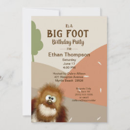 Invitación Fiesta de cumpleaños Big Foot/ Sasquatch
