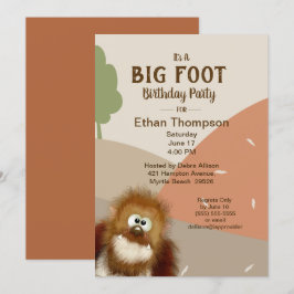 Invitación Fiesta de cumpleaños Big Foot/ Sasquatch