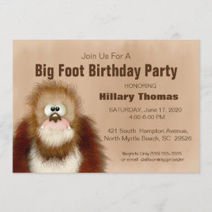 Invitación Fiesta de cumpleaños Big Foot/ Sasquatch