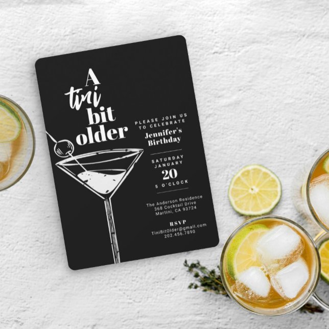 Invitación Fiesta de cumpleaños Black Martini, un poco más vi (Subido por el creador)