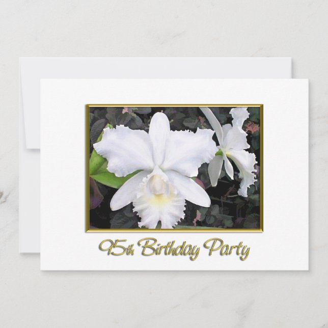 Invitación Fiesta de cumpleaños blanca quebradiza de las (Anverso)