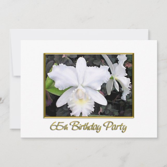 Invitación Fiesta de cumpleaños blanca quebradiza de las (Anverso)