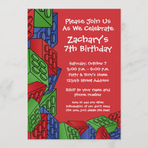Invitación Fiesta de cumpleaños - Bloques de construcción