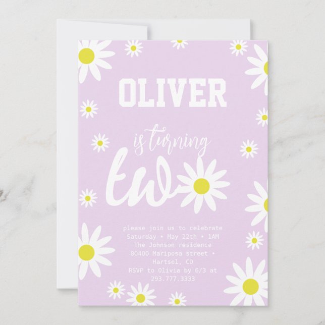 Invitación Fiesta de cumpleaños boho blanca neutra en género  (Anverso)