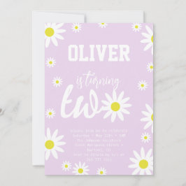 Invitación Fiesta de cumpleaños boho blanca neutra en género 