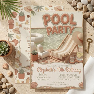 Invitación Fiesta de Cumpleaños Boho Terracotta para Niñas en