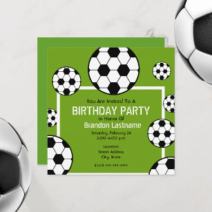 Invitación Fiesta de cumpleaños - Bolas de fútbol y de fútbol