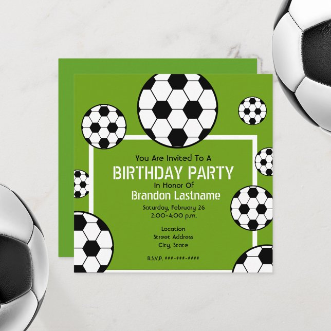 Invitación Fiesta de cumpleaños - Bolas de fútbol y de fútbol (Subido por el creador)