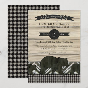 Invitación Fiesta de cumpleaños Bosque de Woodland con traje 