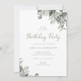 Invitación Fiesta de cumpleaños botánico de acuarela