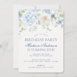 Invitación Fiesta de cumpleaños botánico de Blue Floral Hydra