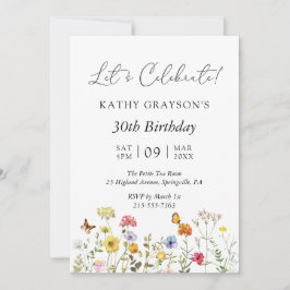 Invitación Fiesta de Cumpleaños Botánico Floral Boho Flor Sil