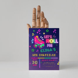 Invitación Fiesta de cumpleaños brillante para la neón de pat