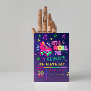 Invitación Fiesta de cumpleaños brillante para la neón de pat