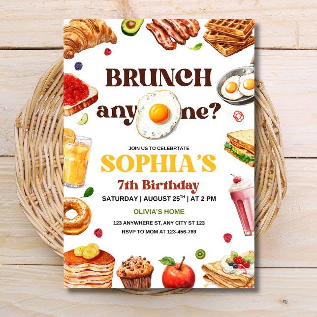 Invitación Fiesta de Cumpleaños Brunch Desayuno Infantil Tema (Subido por el creador)