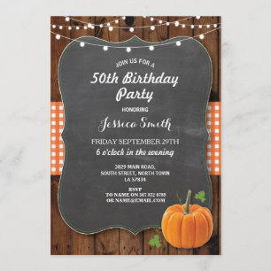 Invitación Fiesta de Cumpleaños Calabaza de Calle de Madera R