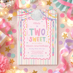 Invitación Fiesta de cumpleaños caprichosa de dos dulces niña
