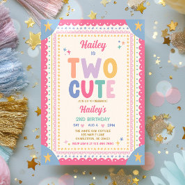Invitación Fiesta de cumpleaños caprichosa de dos niñas linda