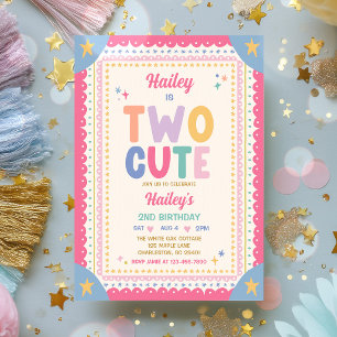 Invitación Fiesta de cumpleaños caprichosa de dos niñas linda