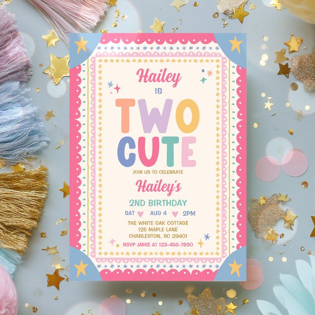 Invitación Fiesta de cumpleaños caprichosa de dos niñas linda (Subido por el creador)