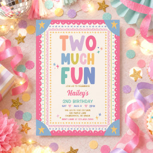 Invitación Fiesta de cumpleaños caprichosa de niña de 2 años