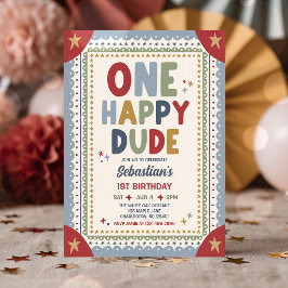 Invitación Fiesta de cumpleaños caprichosa de un chico feliz 