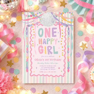 Invitación Fiesta de cumpleaños caprichosa de una niña feliz