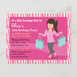 Invitación Fiesta de cumpleaños caza del tesoro en el centro