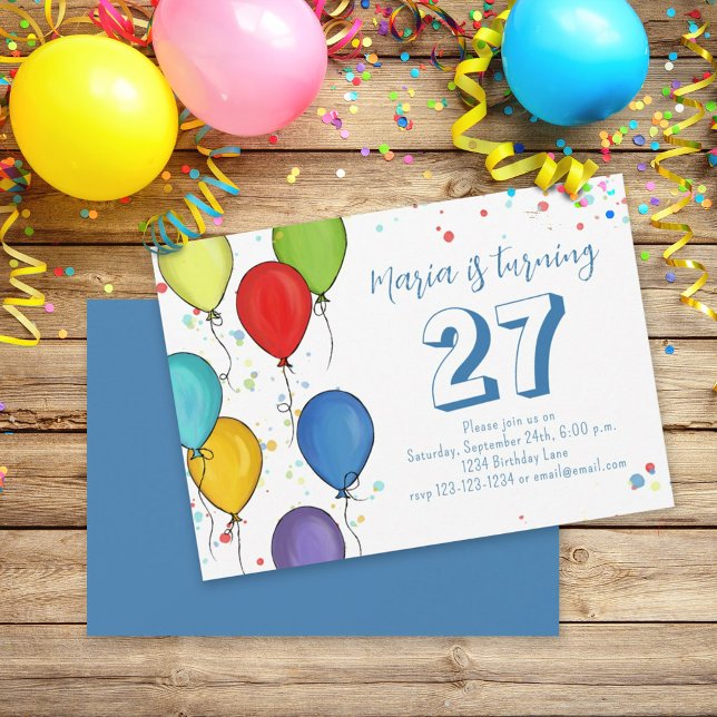 Invitación Fiesta de cumpleaños celebración de diversión Glob (Subido por el creador)