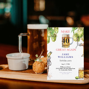 Invitación Fiesta de Cumpleaños Cerveza Haz 40 Grande de Nuev