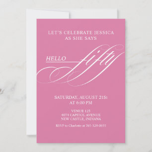 Invitación Fiesta de Cumpleaños Cincuenta 50 Simple Moderna C