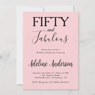 Invitación Fiesta de cumpleaños cincuenta y fabuloso moderno