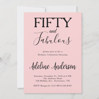 Invitación Fiesta de cumpleaños cincuenta y fabuloso moderno