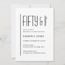 Fiesta de cumpleaños cincuenta y fabuloso moderno 