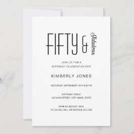 Invitación Fiesta de cumpleaños cincuenta y fabuloso moderno 