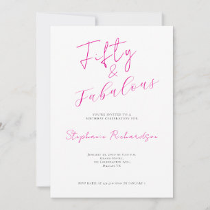 Invitación Fiesta de cumpleaños cincuenta y fabuloso Script R