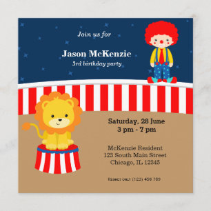 Invitación Fiesta de cumpleaños Circus