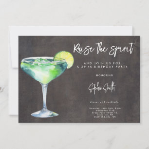 Invitación Fiesta de cumpleaños cóctel acuarela