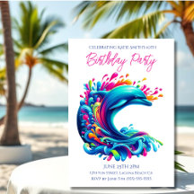 Fiesta de cumpleaños - Colorful Dolphin Splash
