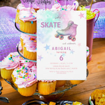 Fiesta de cumpleaños colorida con patinaje sobre r
