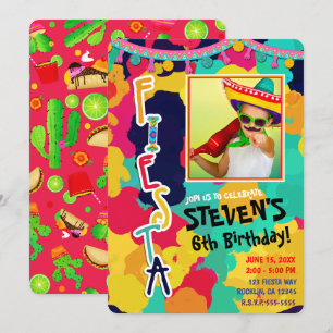 Invitación Fiesta de Cumpleaños Colorida de Pintura Fotos par