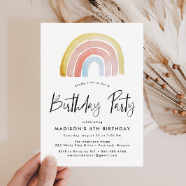 Invitación Fiesta de Cumpleaños Colorida y Divertida Arcoíris
