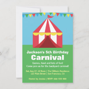 Invitación Fiesta de Cumpleaños Colorido Carnaval en el Jardí