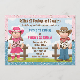 Invitación Fiesta de cumpleaños común del hermano del vaquero
