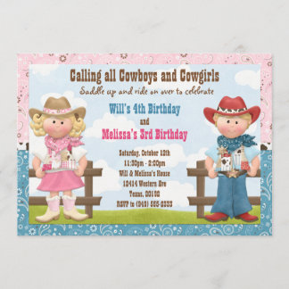 Invitación Fiesta de cumpleaños común del hermano del vaquero
