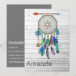 Invitación Fiesta de cumpleaños con atrapasueños nativo ameri