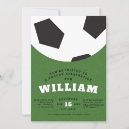 Invitación Fiesta de cumpleaños con balón de fútbol